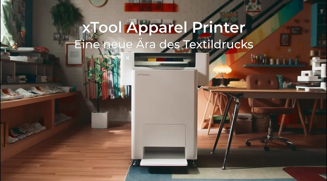 xTool Apparel Printer im Ladengeschäft — DTF-Drucker mit Ofensystem für Textildruck