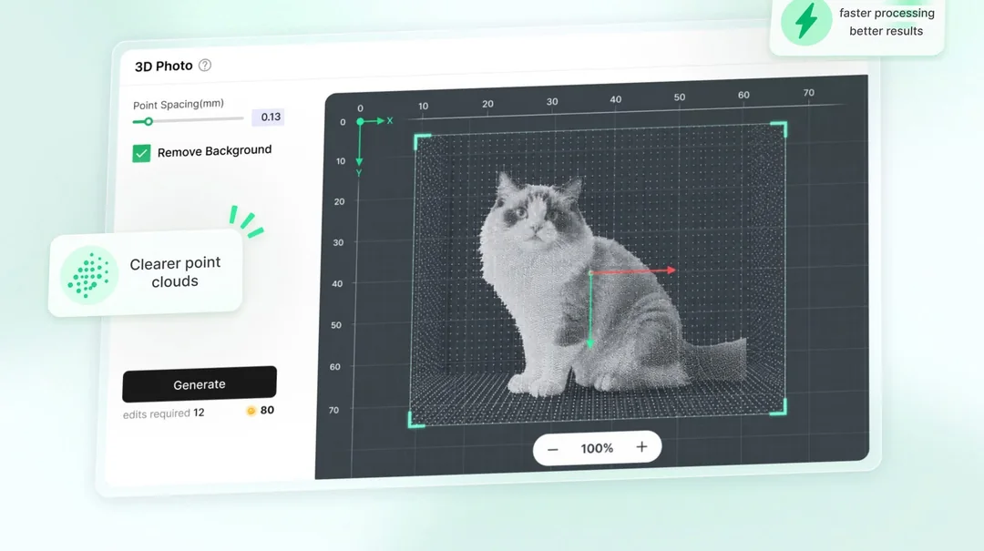 xTool Studio 3D Photo: Punktwolken-Vorschau für die dreidimensionale Fotogravur
