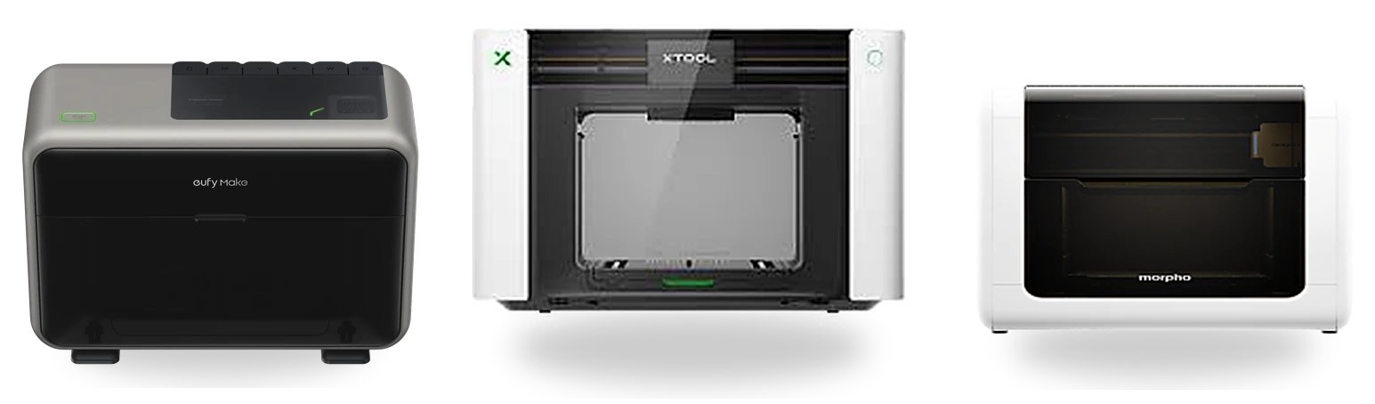 xTool O1 Omni, eufyMake E1 und Morpho UV-Drucker im direkten Vergleich