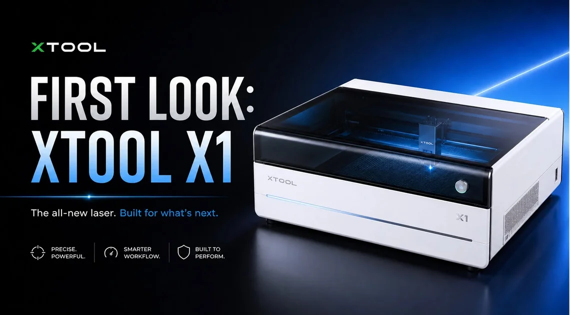 xTool X1 — offizielle Vorstellungsgrafik der modularen Laserplattform