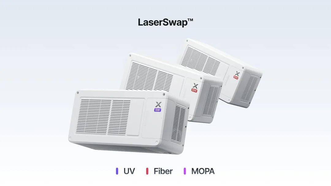 xTool X1 Laser Swap: drei austauschbare Laserquellen-Module für UV, Fiber und MOPA
