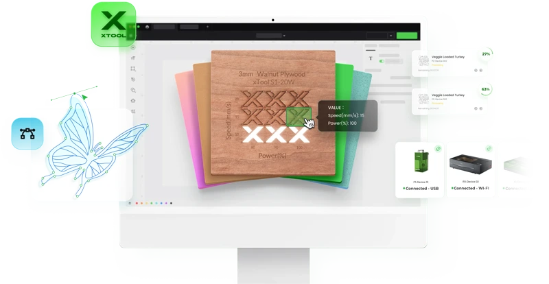 xTool Creative Space Software Benutzeroberfläche